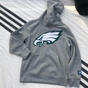 Boys NFL Eagles Gray Green Hoodie Pullover Sweatshirt Size M (10/12) KIDS